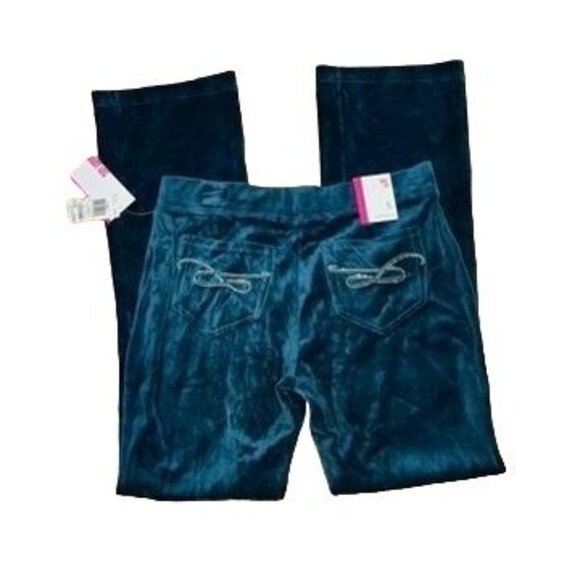 Macy's Style and Co Sport Boot Leg Velour SC Evergreen Embellished Pockets Small - Picture 2 of 3